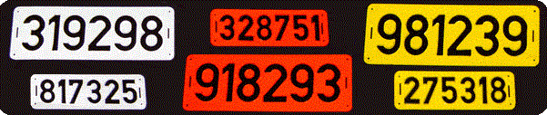Reflective Embossed Number Plates